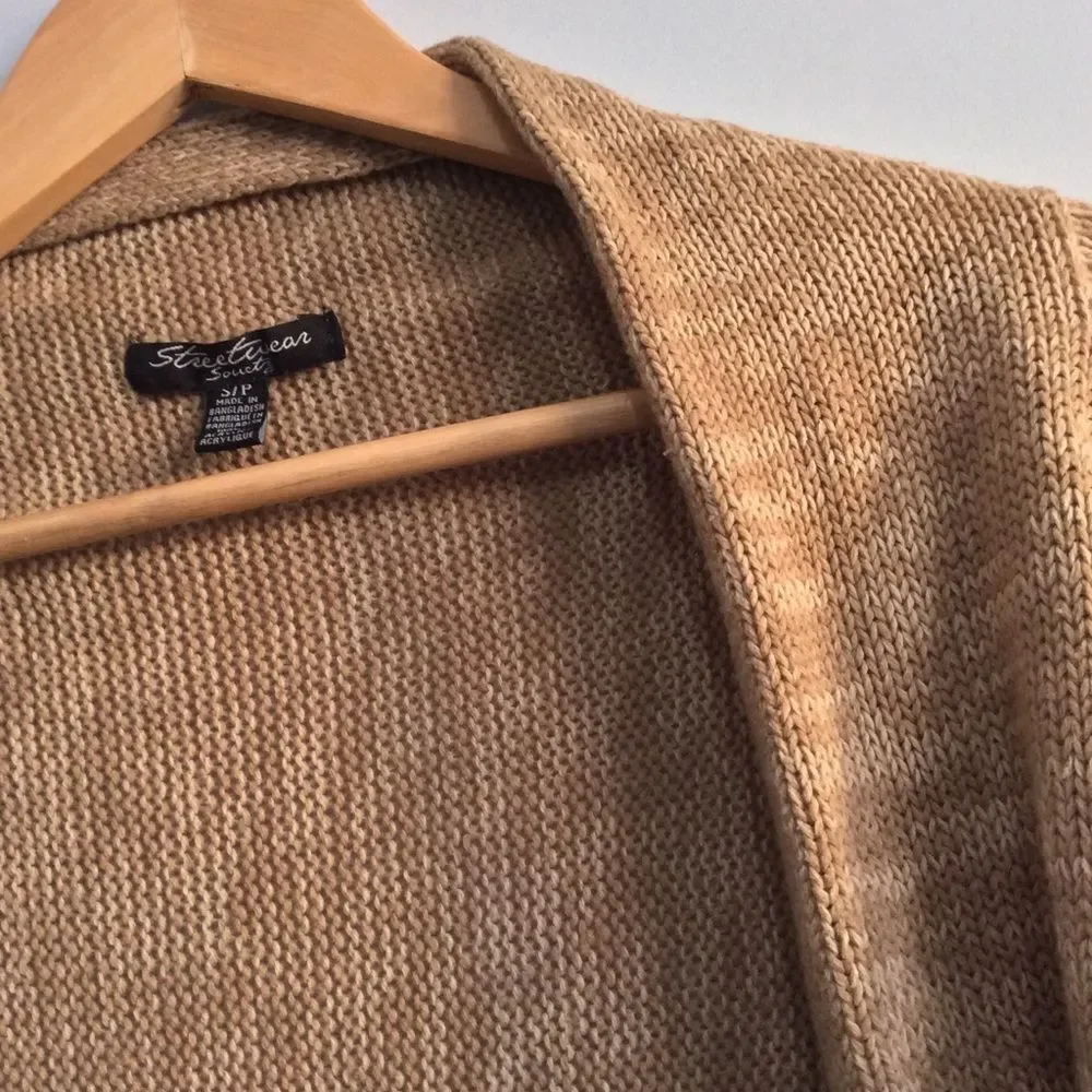 Tan Knit Cardigan - Picture 7 of 9